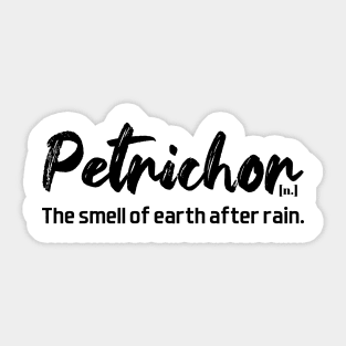 Petrichor definition - black text Sticker